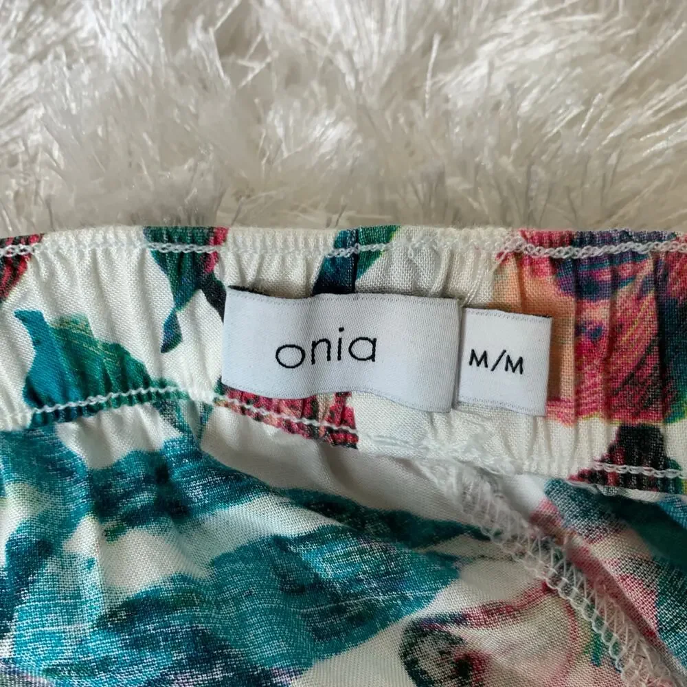 Onia Mila Floral Resortwear Pants Swim Beach Cruise Sz Medium Tropical - Picture 5 of 8